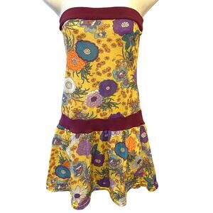 VTGY2K 2000s MexicaliBlues Tube TankTop Minidress Floral Cottage Boho Preppy M/L